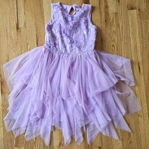 Jona Michelle Lavender Sequin Tulle Dress